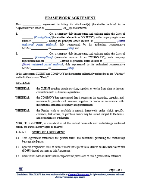 Framework Agreement