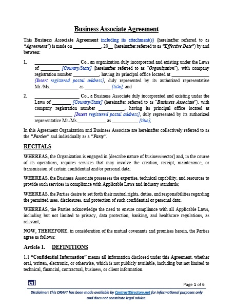 Business Associate Agreement