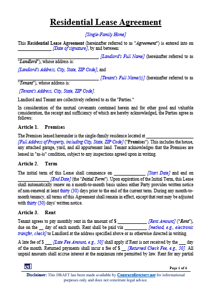 Residential Lease Agreement